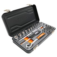 George Tools steel tool kit with 39-piece 1/4" socket set and bit set