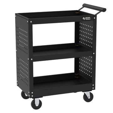 George Tools tool trolley with perforated side panels black