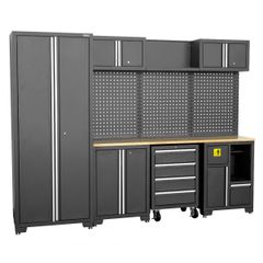 George Tools Budget garage storage system Rhine rubberwood black