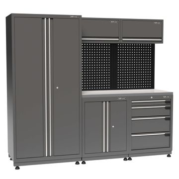 Kraftmeister Premium garage storage system Kingston stainless steel grey