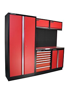 Kraftmeister Standard garage storage system Arkansas stainless steel red