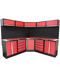 Kraftmeister Standard garage storage system Kentucky stainless steel red