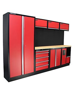 Kraftmeister Standard garage storage system Indiana plywood red
