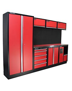 Kraftmeister Standard garage storage system Indiana stainless steel red