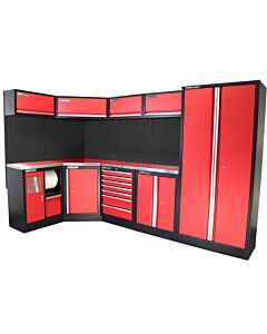 Kraftmeister Standard garage storage system Rhode Island stainless steel red