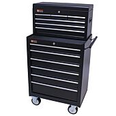 George Tools roller cabinet with tool chest 12 drawers black