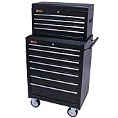 George Tools roller cabinet with tool chest 13 drawers black