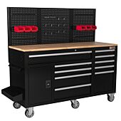 George Tools Roller cabinet 62 inch with 10 drawers black