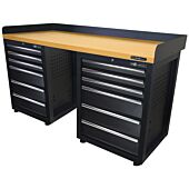 Kraftmeister workbench 12 drawers MDF 150 cm black