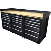 Kraftmeister workbench 18 drawers Oak 200 cm black