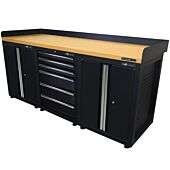 Kraftmeister workbench 6 drawers 4 doors MDF 200 cm black