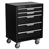 Kraftmeister mobile tool cabinet with 5 drawers Standard black