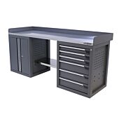 Kraftmeister workbench 6 drawers 2 doors Stainless Steel 200 cm grey