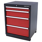 Kraftmeister tool cabinet with 4 drawers Premium red