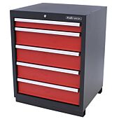 Kraftmeister tool cabinet with 5 drawers Premium red