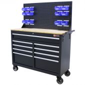 George Tools Mobile Workbench 46 Inch 9 Drawers black