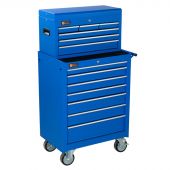 George Tools roller cabinet with tool chest 13 drawers blue