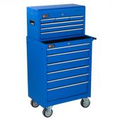George Tools roller cabinet with tool chest 12 drawers blue