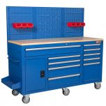 George Tools filled workbench on wheels blue - 156 pieces