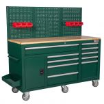George Tools 62 inch filled mobile workbench British Racing Green - 156 pcs