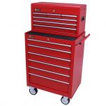 George Tools roller cabinet with tool chest 12 drawers red