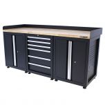 Kraftmeister workbench 6 drawers 4 doors Oak 200 cm black