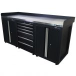 Kraftmeister workbench 6 drawers 4 doors Stainless Steel 200 cm black