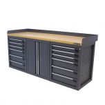 Kraftmeister workbench 12 drawers 2 doors MDF 200 cm grey