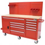 George Tools Roller cabinet 62 inch with 10 drawers red