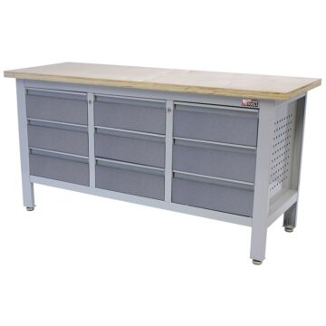 George Tools Standard workbench 9 drawers plywood 169 cm grey