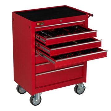 George Tools filled roller cabinet 7 drawers red - 80 pieces