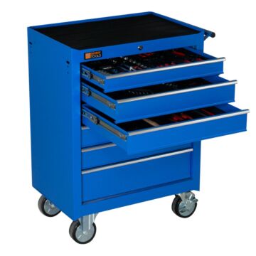 George Tools filled roller cabinet 6 drawers blue - 144 pieces