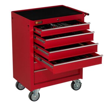 George Tools filled roller cabinet 6 drawers red - 209 pieces