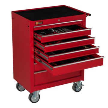 George Tools filled roller cabinet 7 drawers red - 209 pieces