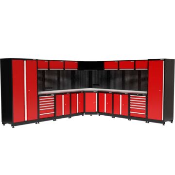 Kraftmeister Premium garage storage system Toronto stainless steel red