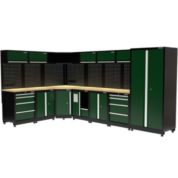 Kraftmeister Premium garage storage system Edmonton oak green