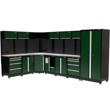 Kraftmeister Premium garage storage system Edmonton stainless steel green