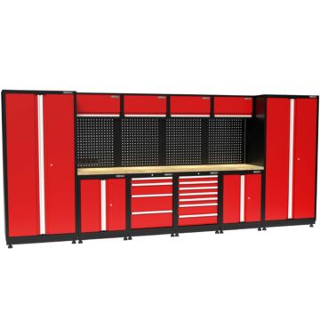 Kraftmeister Premium garage storage system Winnipeg oak red