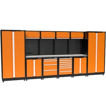 Kraftmeister Premium garage storage system Winnipeg stainless steel orange