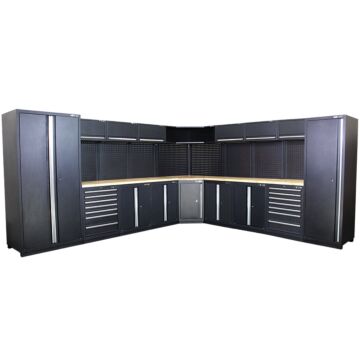 Kraftmeister Pro garage storage system Wellington oak black
