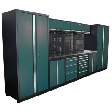 Kraftmeister Premium garage storage system Winnipeg stainless steel green